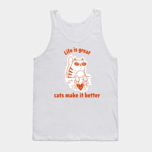 Life is great with cats Tank Top